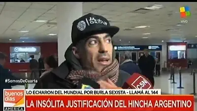 El argentino expulsado del Mundial fue increpado por una mujer en Ezeiz El argentino expulsado del Mundial fue increpado por una mujer en Ezeiz