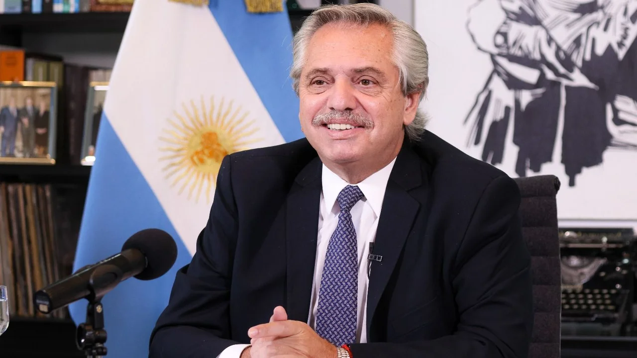 El presidente Alberto Fernández en una conferencia