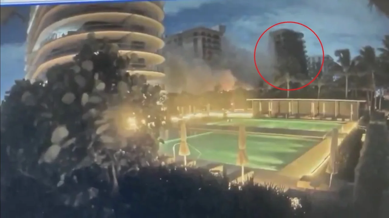 Derrumbe en Miami: estremecedor video del momento de la caída 