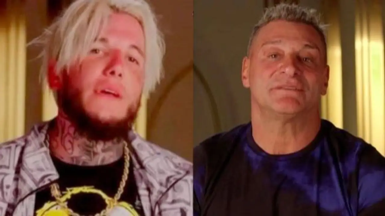 Momento distendido en El Hotel de los Famosos por el Trece entre Alex Caniggia y Claudio El Turco García. "Viejo hijo de puta", le dijo Axel entre risas