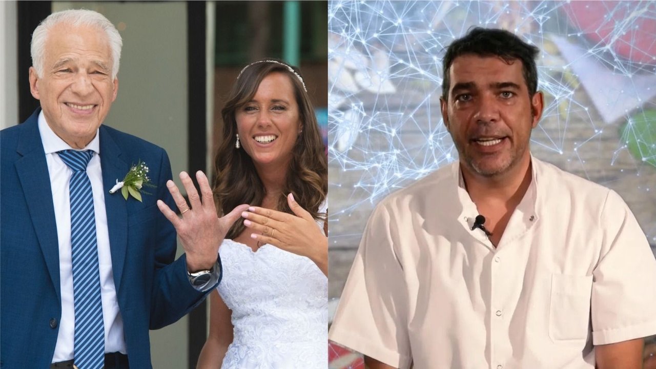 Alberto y Adrián Cormillot, y Estefanía Pasquini