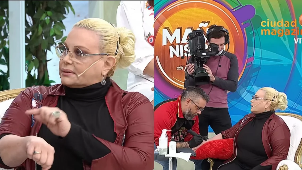 Carmen Barbieri se tatuó en vivo.