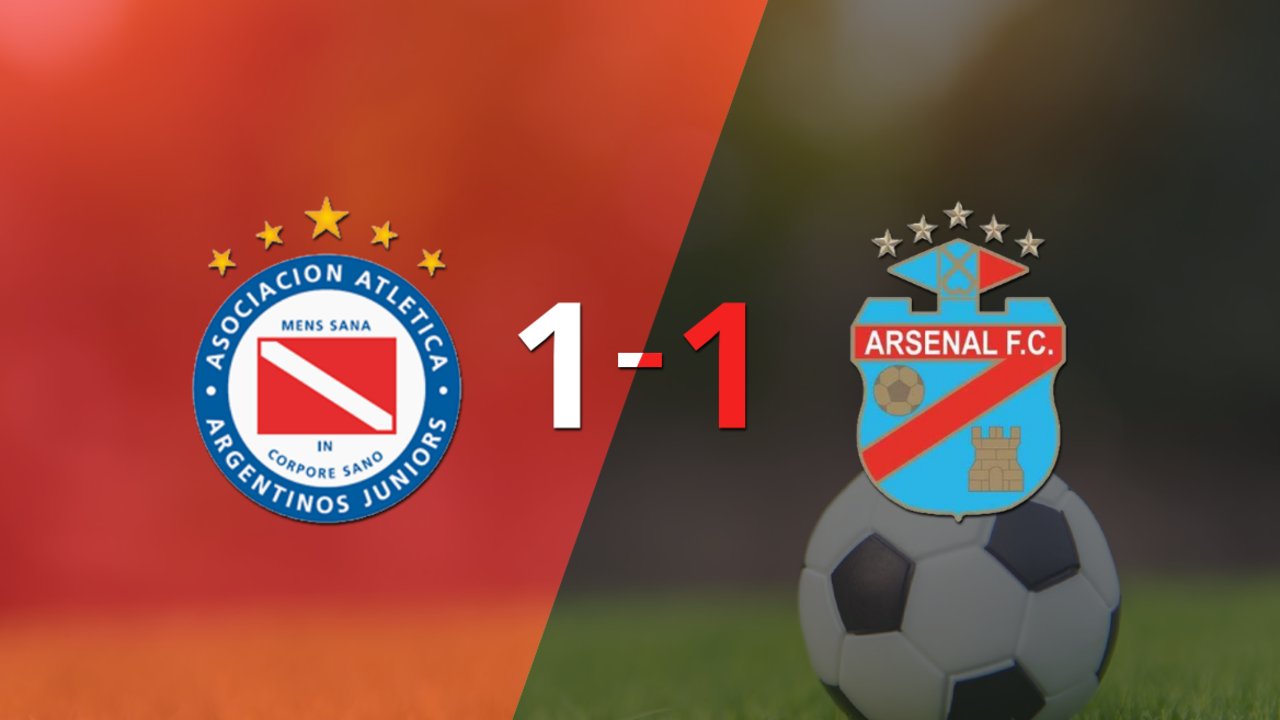 Arsenal logró sacar el empate a 1 gol en casa de Argentinos Juniors