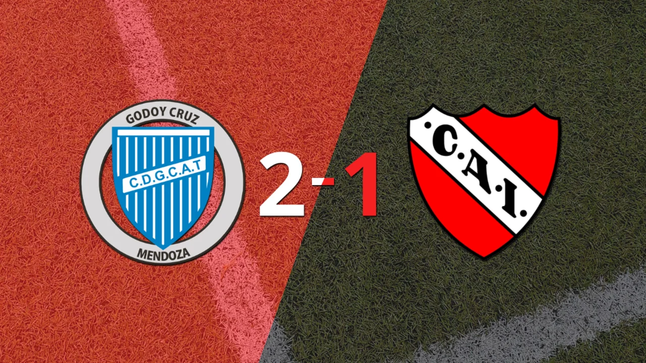 Godoy Cruz logra 3 puntos al vencer de local a Independiente 2-1