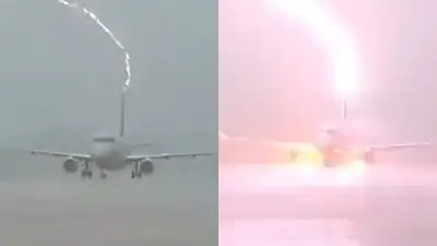 Espeluznante video: un rayo golpeó un avión lleno de pasajeros y todo quedó grabado Espeluznante video: un rayo golpeó un avión lleno de pasajeros y todo quedó grabado