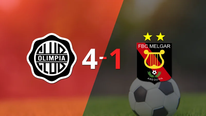 Doblete de Guillermo Paiva en la goleada de Olimpia frente a Melgar