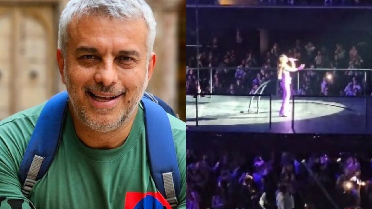Mario Massaccesi en el show de Emilia Mernes