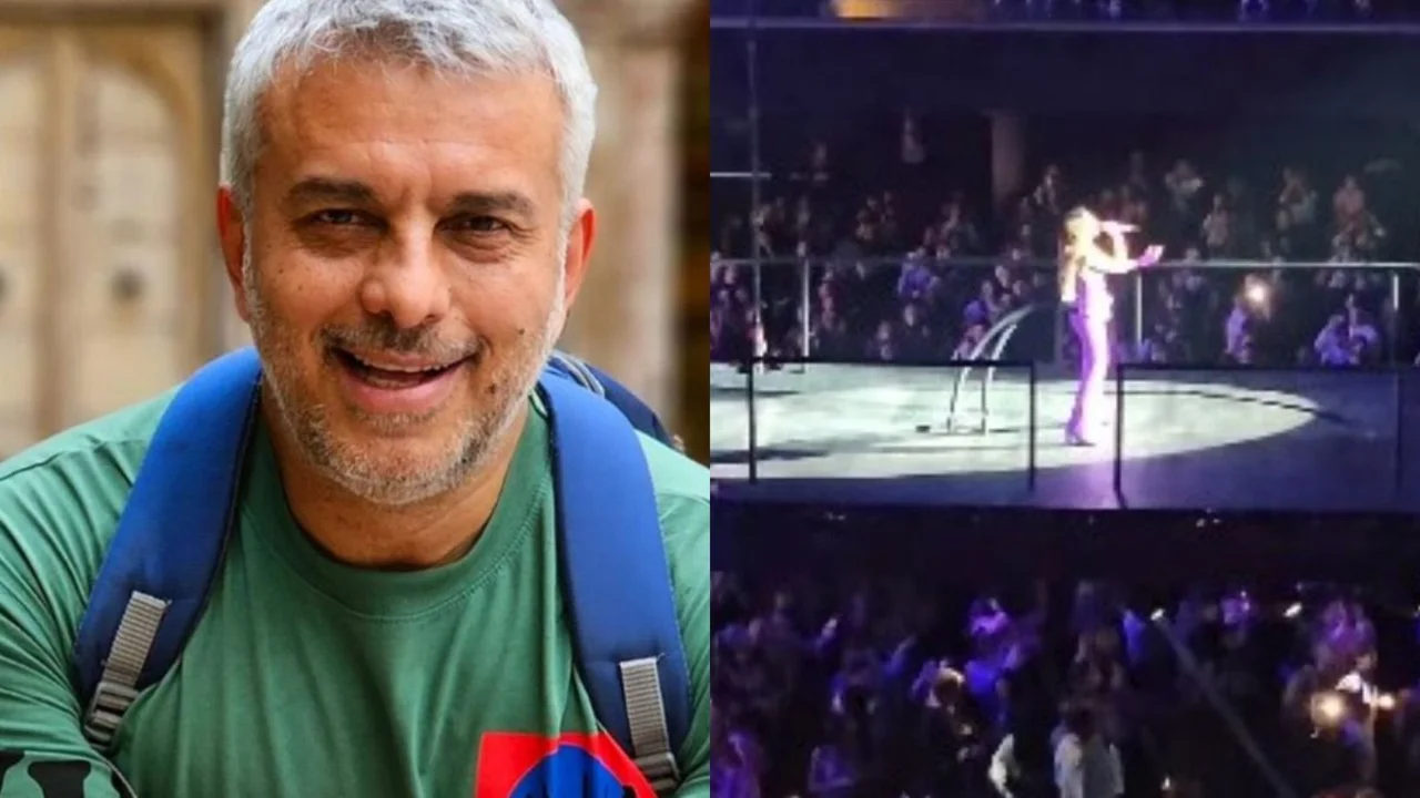 Mario Massaccesi en el show de Emilia Mernes