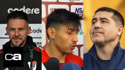 San Lorenzo de Almagro, Adam Bareiro, Boca Juniors, Juan Román Riquelme, River Plate, Martín Demichelis. San Lorenzo de Almagro, Adam Bareiro, Boca Juniors, Juan Román Riquelme, River Plate, Martín Demichelis.