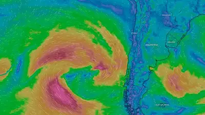 Imágen del radar del ciclón extratropical Imágen del radar del ciclón extratropical