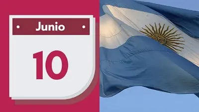 10 de junio y la bandera de Argentina 10 de junio y la bandera de Argentina