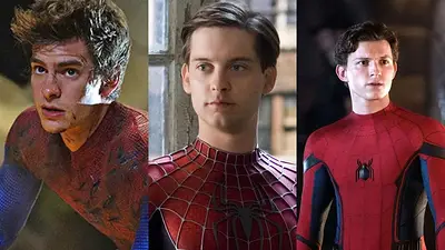 Andrew Garfield; Tobey Maguire y Tom Holland Andrew Garfield; Tobey Maguire y Tom Holland