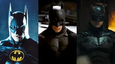 Michael Keaton; Christian Bale y Robert Pattinson Michael Keaton; Christian Bale y Robert Pattinson