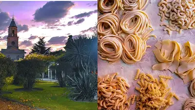 Paisaje de General Las Heras y pastas frescas Paisaje de General Las Heras y pastas frescas