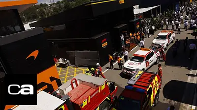 Miembro del equipo McLaren es trasladado al hospital tras un incendio en el GP de España Miembro del equipo McLaren es trasladado al hospital tras un incendio en el GP de España