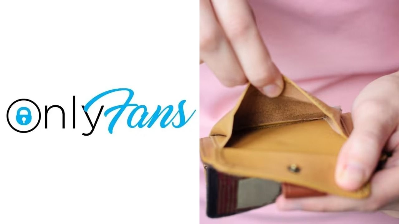 Logo de OnlyFans y una billetera vacía 