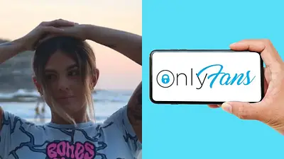 Ainslie Gardiner y el logo de OnlyFans Ainslie Gardiner y el logo de OnlyFans