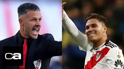 River Plate, Juanfer Quintero, Martín Demichelis, Racing Club. River Plate, Juanfer Quintero, Martín Demichelis, Racing Club.