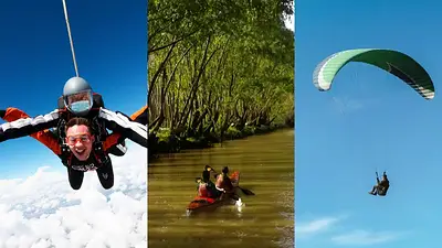 Paracaidistas, Kayak y parapente Paracaidistas, Kayak y parapente