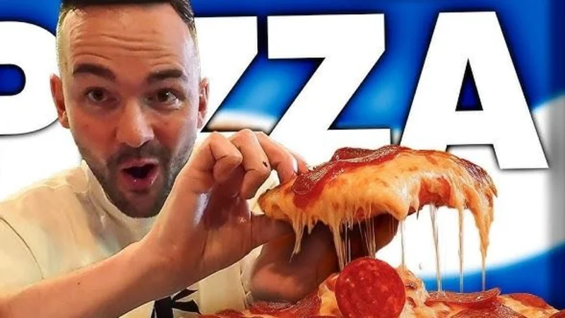 El Xocas en Argentina comiendo pizzas