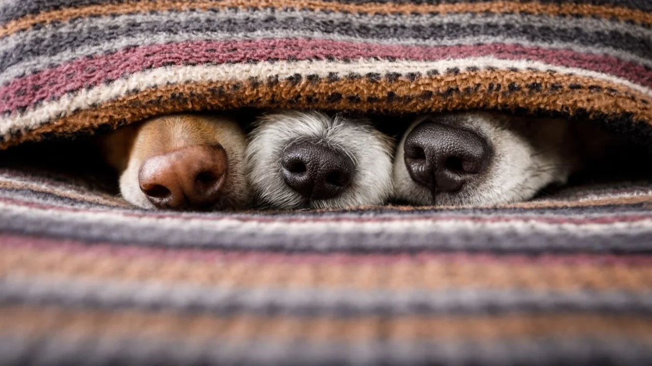 Perros tapados.