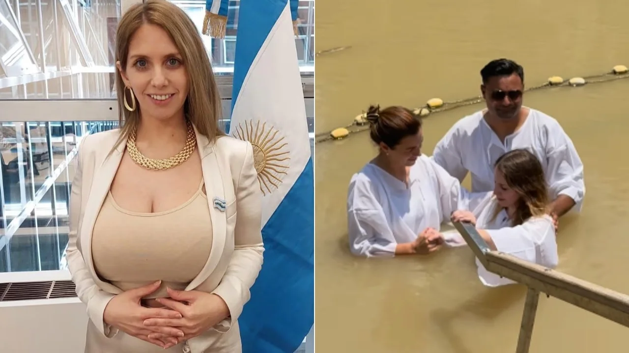 Luego de votar en contra del aumento para jubilados, una diputada cordobesa se bautizó en el río Jordán