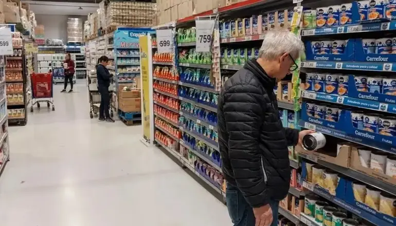 Un hombre en un supermercado