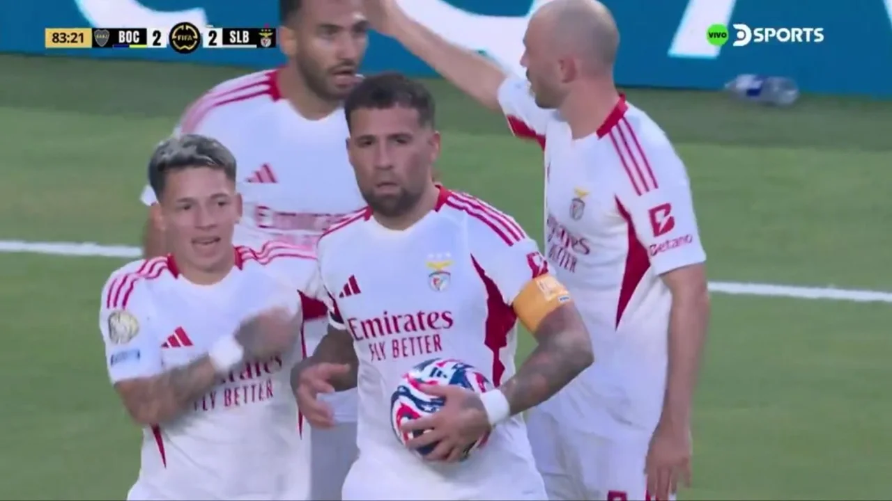Video: el gol de Otamendi a Boca para el 2-2 de Benfica en el Mundial de Clubes