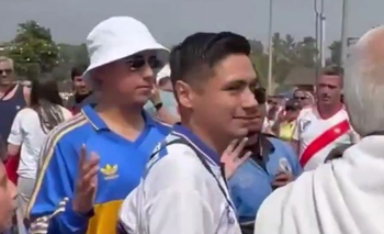 Escándalo en la previa de River vs Monterrey: un hincha fue con la camiseta de Boca | Mundial de clubes