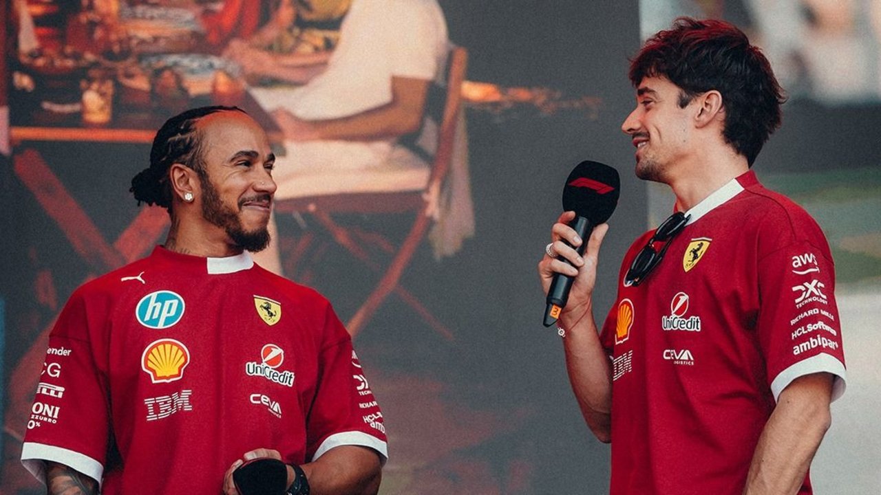 Lewis Hamilton y Charles Leclerc.