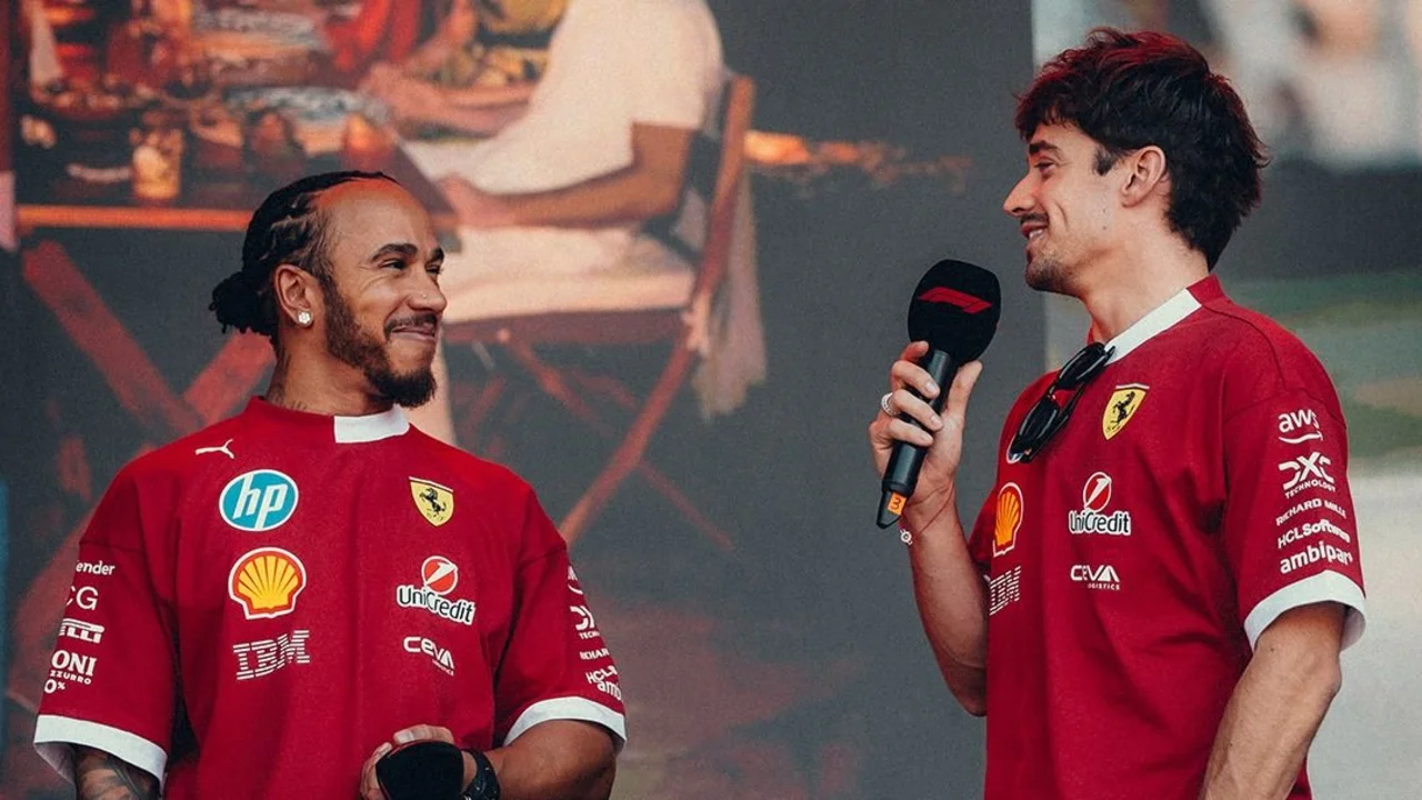 Lewis Hamilton y Charles Leclerc.