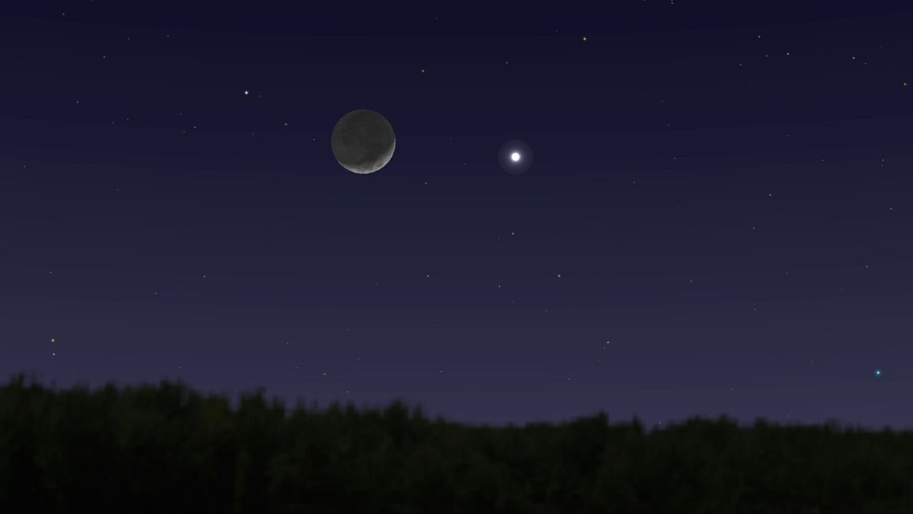 Conjunción Luna y Mercurio