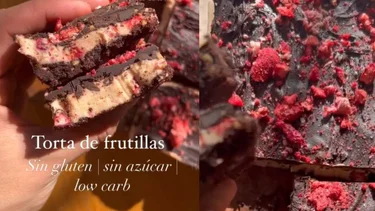 No inflama y no lleva horno: receta sin gluten y sin azúcar de torta de frutillas y chocolate, deliciosa y saludable