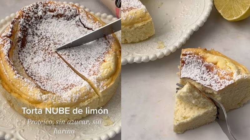 Torta de limón sin gluten y sin azúcar.