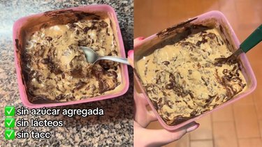 Receta de helado casero de banana split, sin lactosa y sin azúcar: ideal para el dolor de garganta