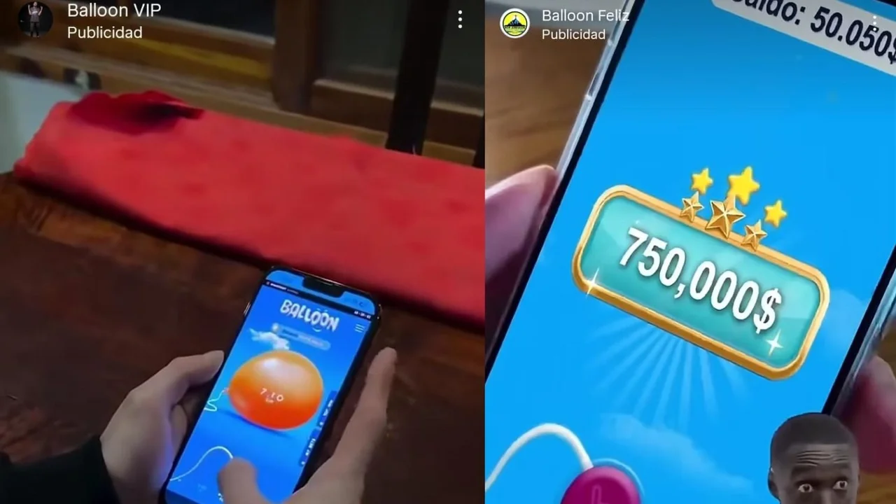 Nueva estafa en Instagram: un juego promete dar plata por "inflar globos"