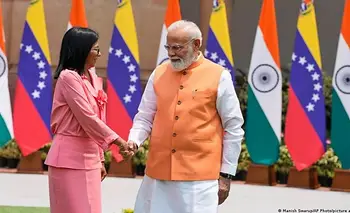 Delcy Rodríguez se reunió con Narendra Modi en India para impulsar la venta de petróleo | Visita oficial