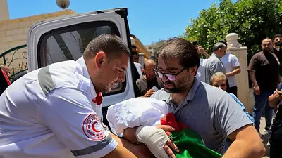 Entierran a un bebé palestino de siete meses asesinado por el ejército israelí Entierran a un bebé palestino de siete meses asesinado por el ejército israelí