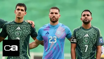 Aissa Mandi, Luca Zidane y Riyad Mahrez de Argelia Aissa Mandi, Luca Zidane y Riyad Mahrez de Argelia