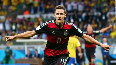 Miroslav Klose celebrando su último gol mundialista. Miroslav Klose celebrando su último gol mundialista.