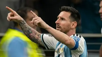 La dedicatoria de Lionel Messi tras su gol a Austria. La dedicatoria de Lionel Messi tras su gol a Austria.