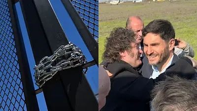 Empresa cerrada - Javier Milei y Maximiliano Pullaro Empresa cerrada - Javier Milei y Maximiliano Pullaro