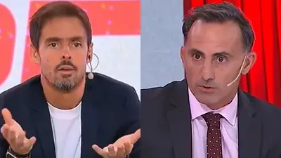 El tenso cruce de Diego Latorre y Mariano Closs por Lionel Messi. El tenso cruce de Diego Latorre y Mariano Closs por Lionel Messi.