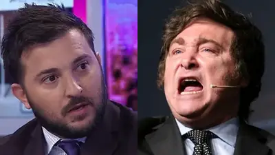 Diego Brancatelli y Javier Milei. Diego Brancatelli y Javier Milei.