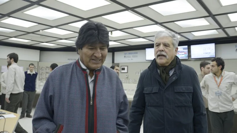 Evo Morales recorrió Atucha II junto a De Vido