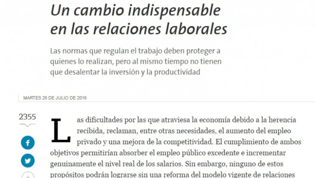 El polémico editorial de La Nación: piden sustituir la indemnización por despido