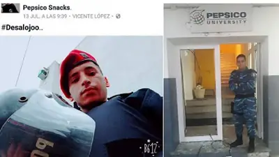 Las selfies que se tomaron los policías en la represión de Pepsico Las selfies que se tomaron los policías en la represión de Pepsico