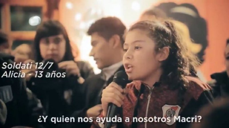El conmovedor video de una chica de Villa Soldati que le responde a Vidal