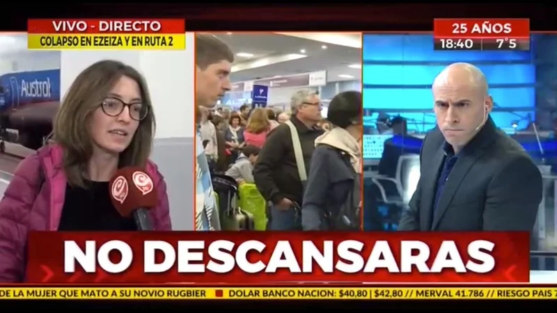 Periodista oficialista quiso ridiculizar el paro aeronáutico y quedó mal parado