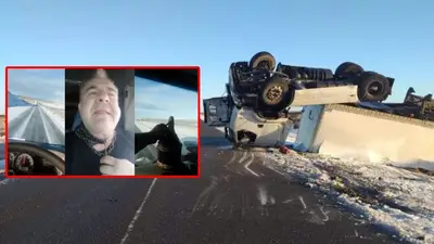 Le revocan la licencia a "Renolito", el camionero temerario que volcó mientras se filmaba Le revocan la licencia a "Renolito", el camionero temerario que volcó mientras se filmaba